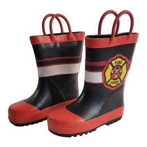 Kids Fire Chief Rain Boots Size 6